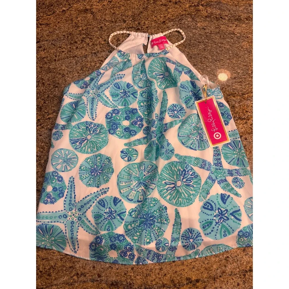 NEW Lilly Pulitzer for Target Blue White Sea Urchin Tank Top + Dress Bundle M